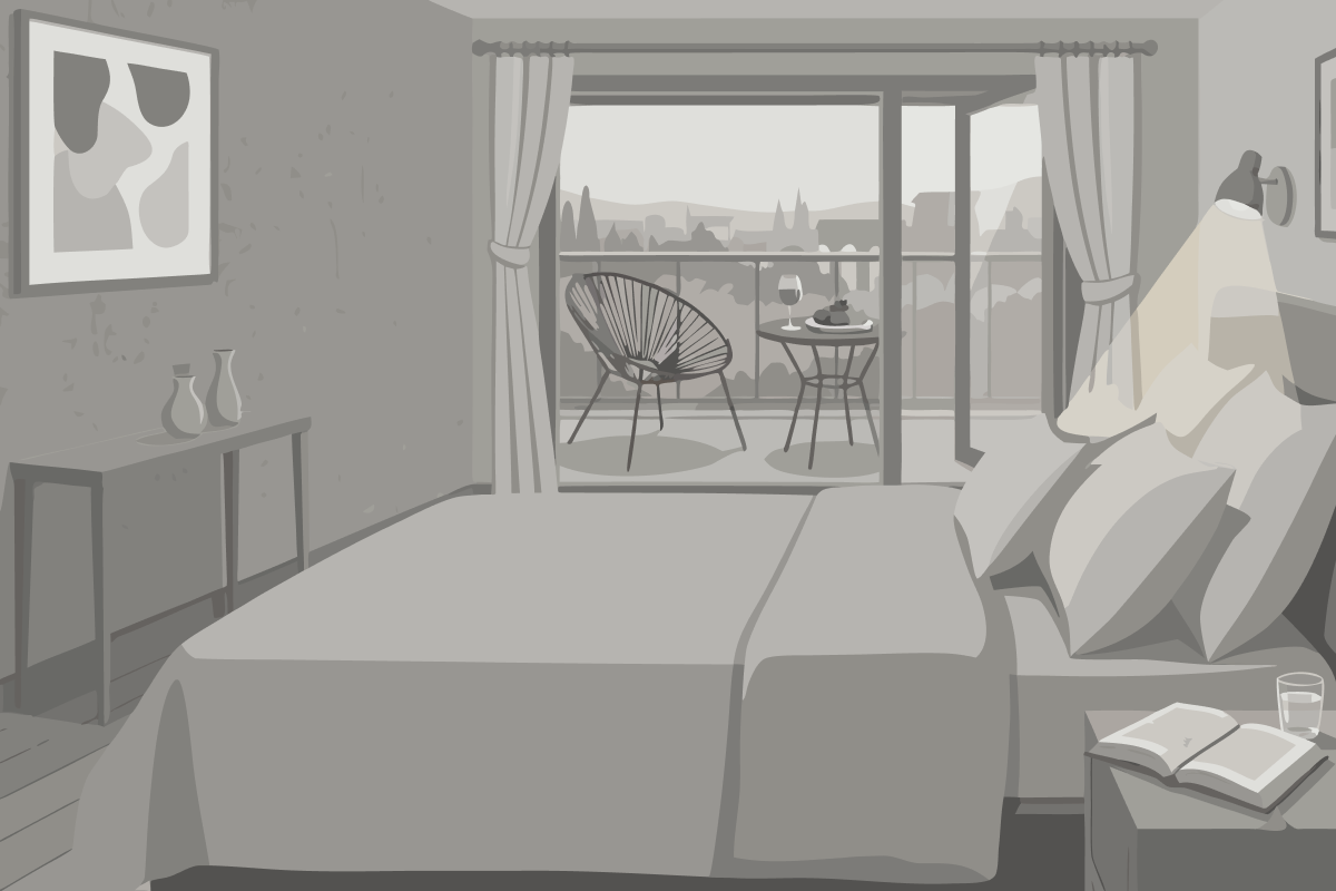 Doppelzimmer mit Gartenblick
